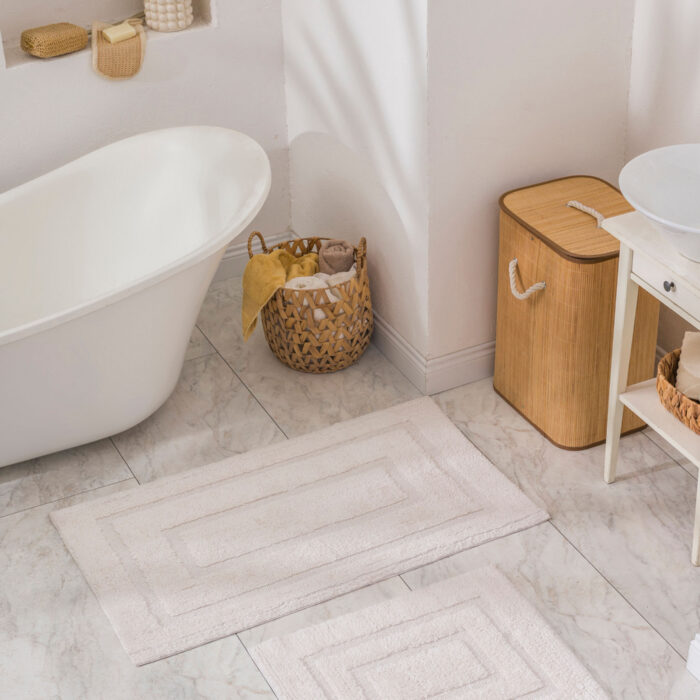 NURTEKS KARANFİL PAMUKLU 2'Lİ KLOZET TAKIMI 50X60-60X100