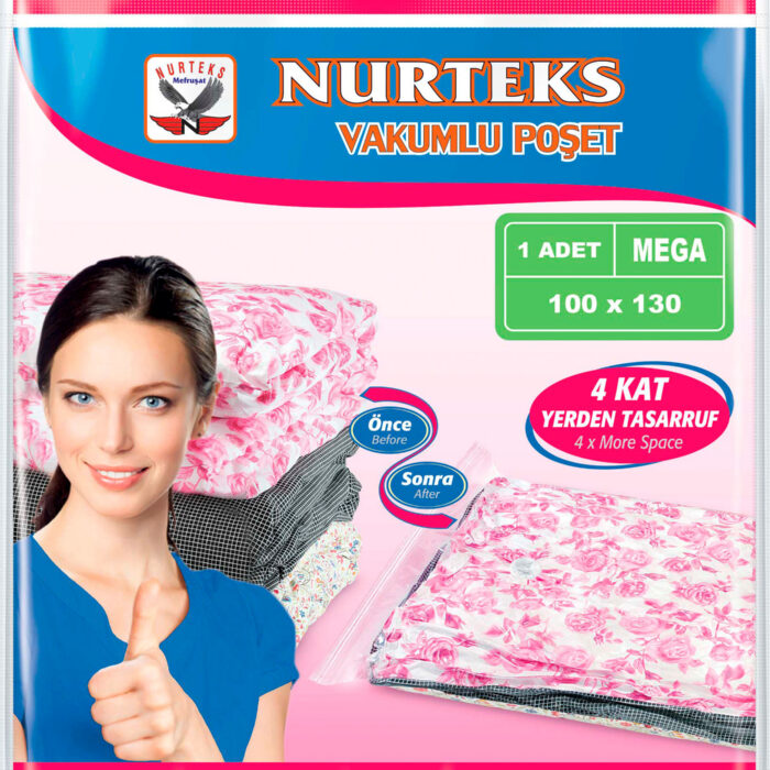 NURTEKS 100X130 VAKUMLU HURÇ JUMBO TEKLİ